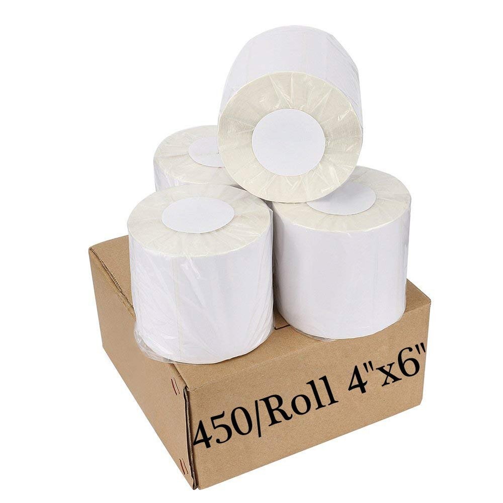 4×6 Direct Thermal Shipping Barcode Labels for Zebra 2844 Eltron Zp450 450/roll
