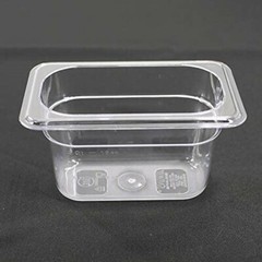 Hakka 6 Pack 1/9 Size Polycarbonate Food Pan 4″ Deep Clear Storage Prep Pans
