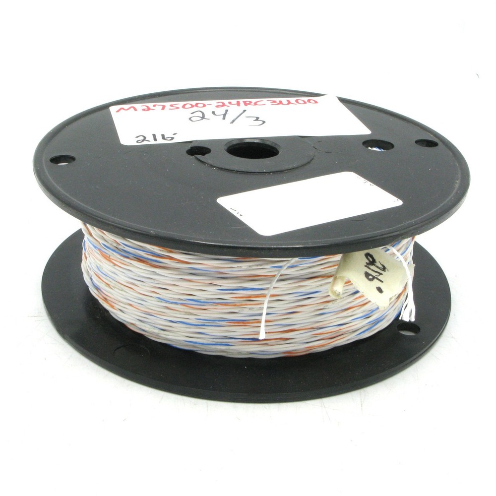 M27500-24RC3U00 24/3 Silver-Coated Copper PTFE Insulated Twisted Triple, 216ft