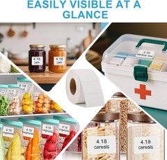 1200 Removable Freezer Labels 1X2 Inch Waterproof, Oil & Tear Resistant Blank Fo
