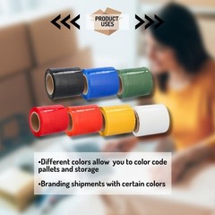 12 Rolls Opaque Green 5″ x 1000 Ft. Mini Extended Core Pallet Stretch Wrap 80 Ga