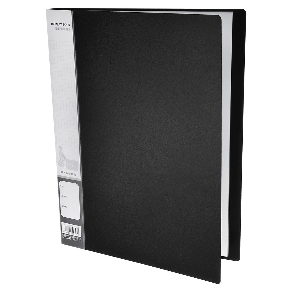 20-Pocket Binder with PP Plastic Sleeves A4(Black), 40 Pages, 310x235x16mm