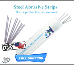 Dental Steel Abrasive Strips corundum, diamond, L: 150mm, Coarse, Medium, Fine