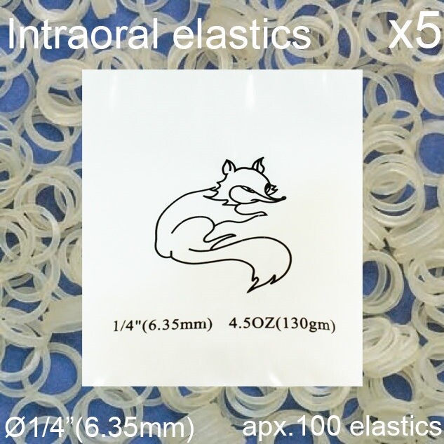 5x Dental Orthodontic Intraoral Latex Elastics Rubber Teeth Fox Ø1/4″