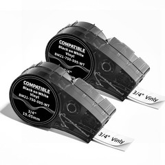 Compatible with M21-750-595-WT 3/4 inch (19.05 mm), Black on White