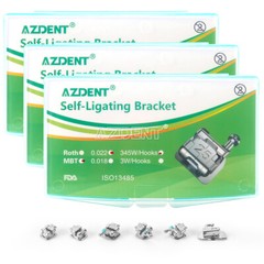 Dental Ortho MINI Self-Ligating Brackets 0.022 Roth/MBT345/3 Hooks Braces+ Tools