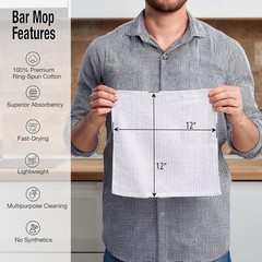 Bar Mop Dish Towels 100% combed cotton THICK Soft Terry cloth cleaning dust wipe