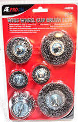 6 PC Wire Wheel Brush Cup Assortment Crimped Steel 1/4″ Shank Drills Rust Scale