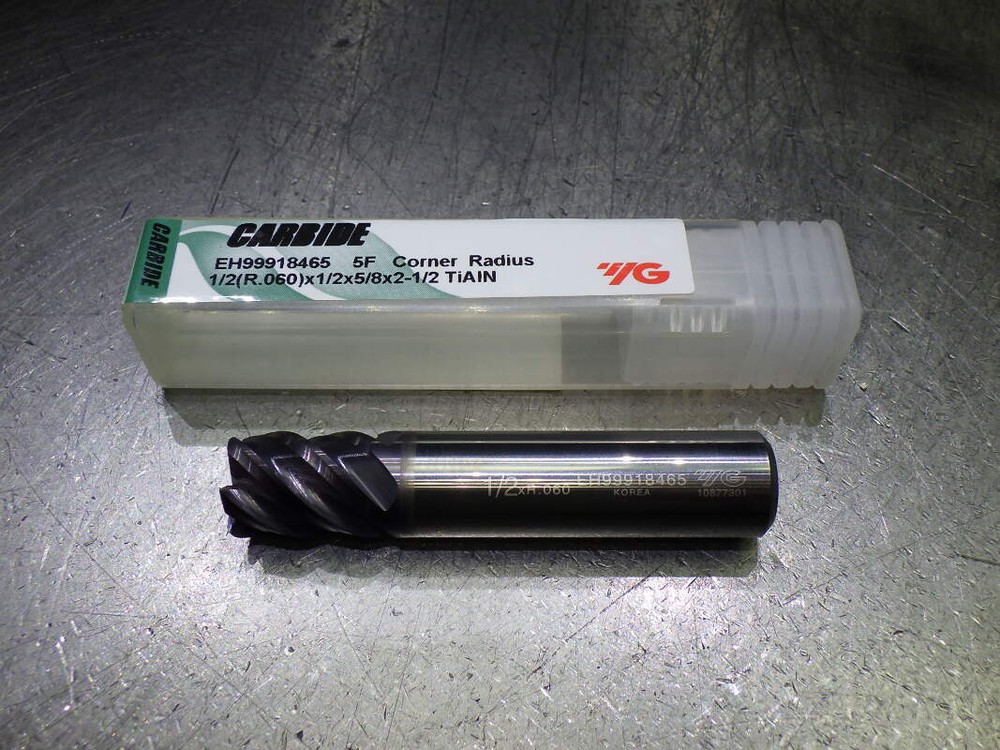 YG1 1/2″ 5 Flute Carbide CR Endmill 1/2″ Shank .060″ R EH99918465 (LOC1310B)