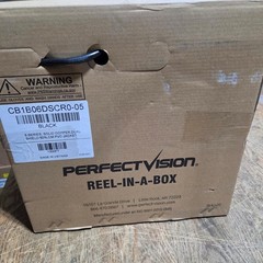 1000 FT PERFECT VISION / RG-6 / SINGLE / BLACK / SOLID COPPER CTR /REEL IN BOX!