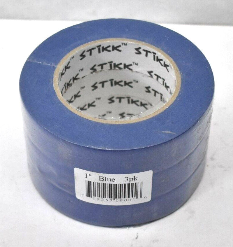 Lot of 3 Stikk Blue Painters Tape Rolls 1″ x 60 yds Masking Tape HTVRONT