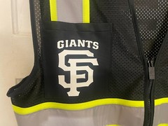 ⚾🦺SAN FRANCISCO BLACK SAFETY PPE VEST REFLECTIVE STRIP SIZE M-4XL SF GIANTS⚾