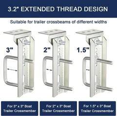 4PCS 8″ Swivel Top Bunk Bracket Kit For 1.5×3, 2×3,3×3 Boat Trailer Crossmember
