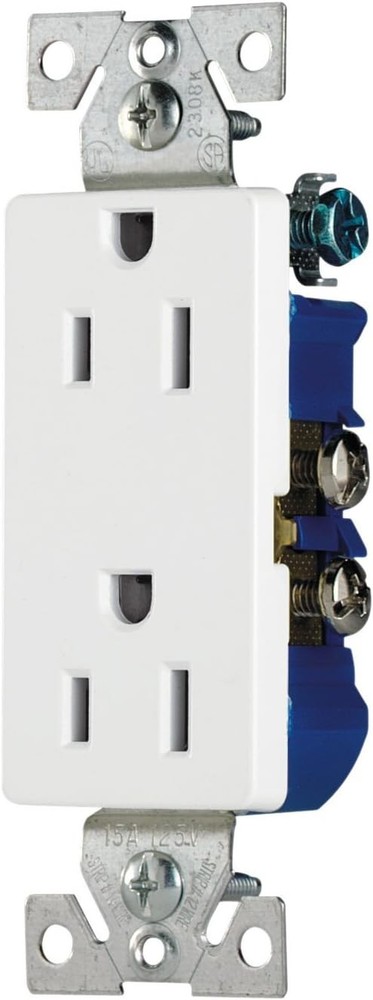 Eaton 1107W White 15 Amp Decorator Decora Duplex Receptacle 5-20R BULK *NEW*