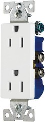 Eaton 1107W White 15 Amp Decorator Decora Duplex Receptacle 5-20R BULK *NEW*