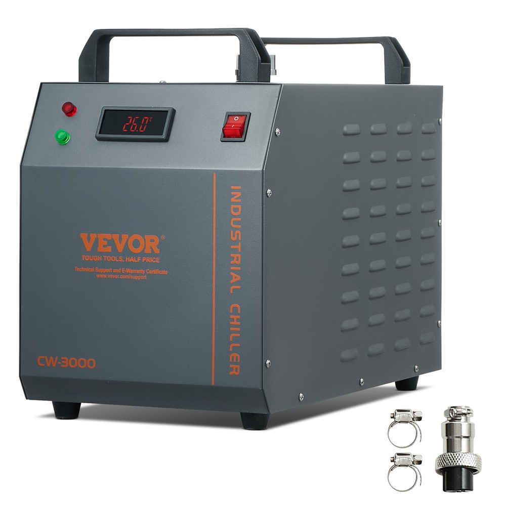 VEVOR Air-cooled Industrial Water Chiller CW-3000 12 L 12 L/min for Laser Tube