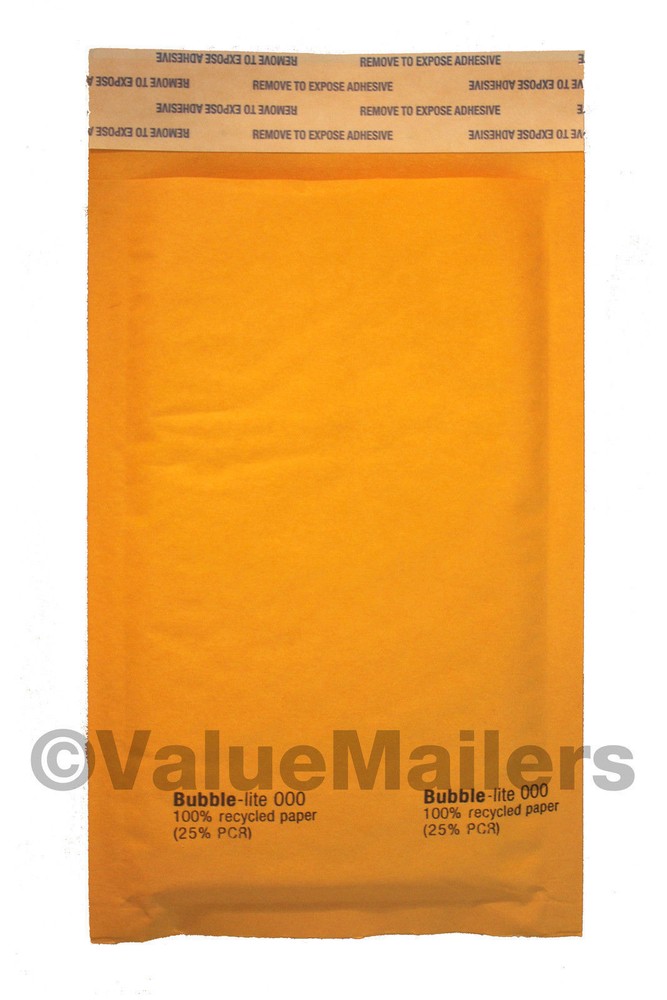 #000 Bubble Lite 4×8 Kraft Bubble Mailers Padded Envelopes Bags 100, 500 To 2000