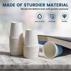 Disposable Paper Coffee Cups 3 oz 100 Count, Bathroom Mouthwash Cups, Leak-Proof