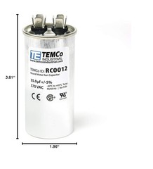 5 Pack TEMCo 35 uF Run Capacitor CBB65, 35 MFD, 370V, Round, 50/60Hz | for HV…
