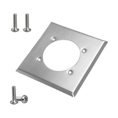 2 Gang Single Hole Ø2.48″ Receptacle Wall Plate for Hubbell HBL9450A 14-50R