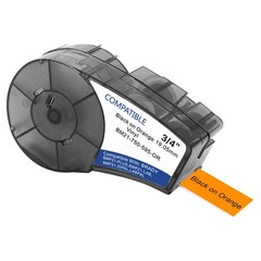 3PK M21-750-595 Label Tape Cartridge For Brady BMP21 White Red Vinyl 3/4″ x 21′
