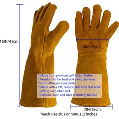 Heat Resistant Welding Gloves Leather Safety Gloves for Work Construction Large
