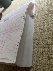 continuous HCFA CMS 1500 form computer paper, approx 800 sheets, 9.5″ x 11″