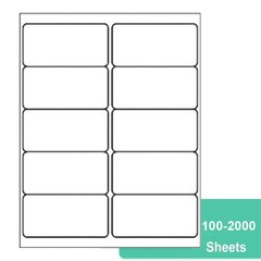 2″ x 4″ Shipping Address Labels Blank Mailing Stickers 10 Up for Laser/Inkjet