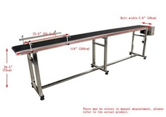 110V Industrial PVC Belt Conveyor for Industrial Transport System 118”x7.8″