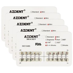 10 Packs AZDENT Dental Orthodontic Brace Brackets Mini Roth Slot 0.018 Hooks 345