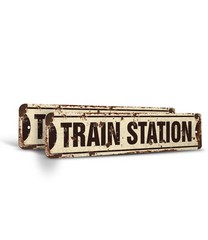 TRAIN STATION Vintage Style Street Sign Metal Plastic railroad crossing xing RR