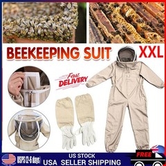 Professional Full Beekeeping Suit Protective Bee Heavy Duty with Gloves XXL NEW