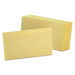 500 Cards – Oxford Ruled Index Cards 3″ x 5″ Canary 7321CAN (100 per pack)