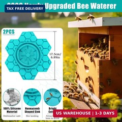 2 Pack Bee Feeder for Mason Jar, Silicone Bee Watering Station, Compatible with