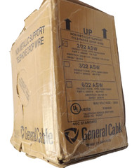 750 ft of General Cable 2090008 2PR AWS 2TPR 22AWG Glass Supported Drop Wire