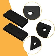 4pcs Metal Flat Straight Brace Bracket, 4” x 2” (L x W), Black | Stainless St