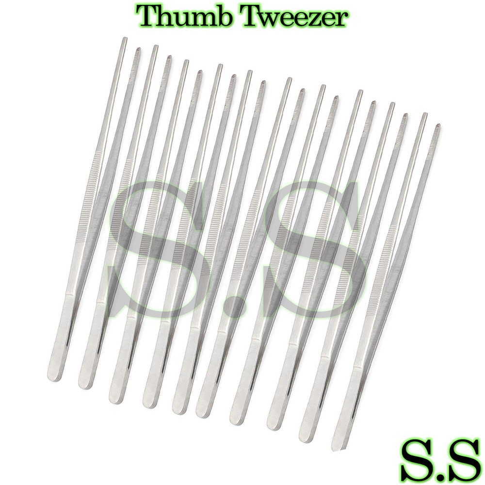 10 PC Dissecting Forceps/Thumb Tweezers Straight 12″ Blunt/Blunt