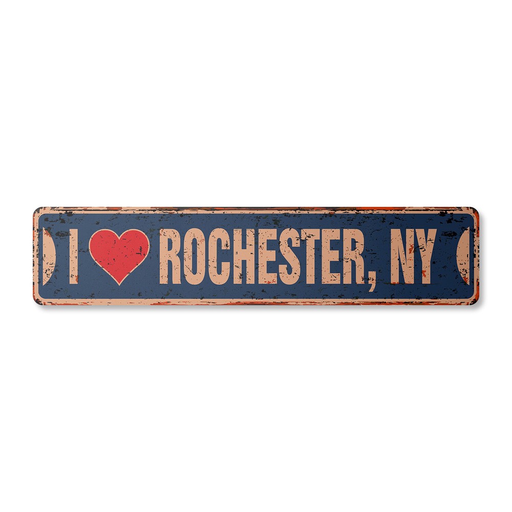 I LOVE ROCHESTER NEW YORK Vintage Street Sign ny city state us wall road rustic