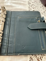 Franklin covey Vintage Aurora Full Grain Italian Leather Compact Blue Mirage