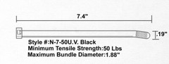 100 Black 7.4″ inch Wire Cable Zip Ties Nylon Tie Wraps 50lb USA Made Heavy Duty