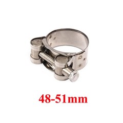 2X T-Bolt Stainless Steel Heavy Duty Motorcycle Exhaust Hose Pipe Muffler Clamp
