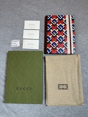 Authentic Gucci Luxury Notebook Journal Geometric G Red Blue New With Gift Box