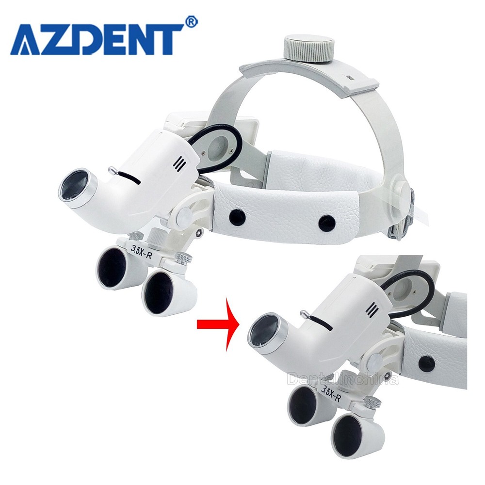 3.5X-R Dental Clinic Medical LED Headlight Headband Binocular Loupes AZDENT