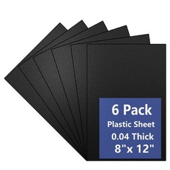 6 Pack Black Plastic Sheets 8x12x0.04 in Flexible High Tensile Plastic Sheets
