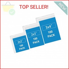 Small Plastic Bags, 300 PCS Mini Baggies 3 Assorted Sizes 2×2 2×3 3×4 Inch. Mini