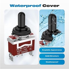 3 Way Toggle Switch, ON-Off-ON 3 Pin 3 Position SPDT Marine DC12V 30A Heavy Duty