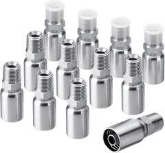 12 Pack 1/2″ NPTF Hydraulic Hose End Fittings, 1/2″ I.D. Hose x 1/2″ NPTF Male