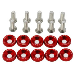 10pcs M6 Aluminum Fender Washer & Bolt Set for Bumper Engine License Plate – NEW