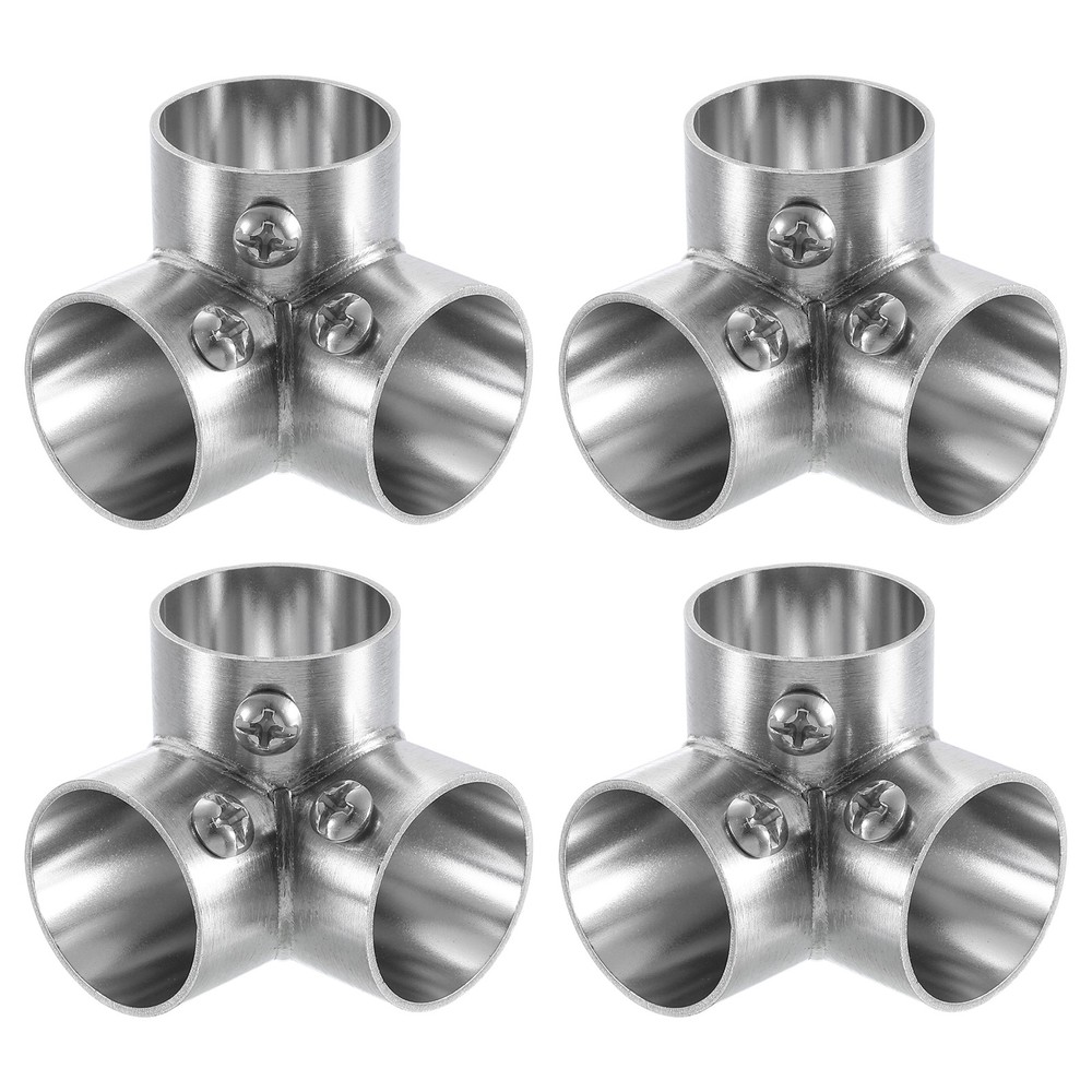 4Pcs 90 Degree 3-Way Elbow Pipe Fitting Connector Fit 1″ OD Pipe