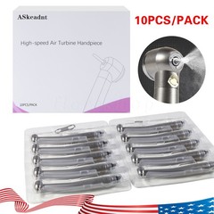 10 PCS Dental LED E-Generator Fiber Optic High Speed Handpiece 4 Hole NSK Style